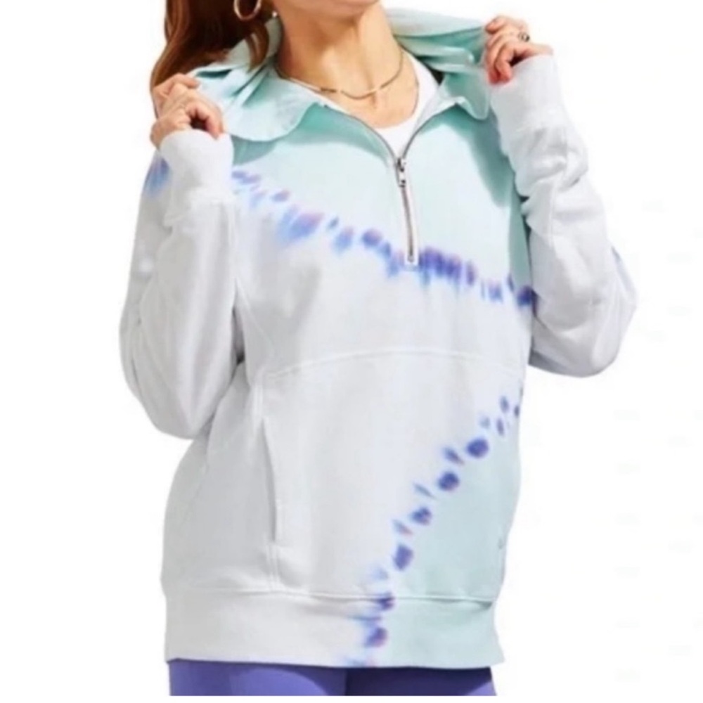 Peloton Women’s Tie Dye Half Zip Graphic Sunburst Pullover Hoodie Sweatshirt M